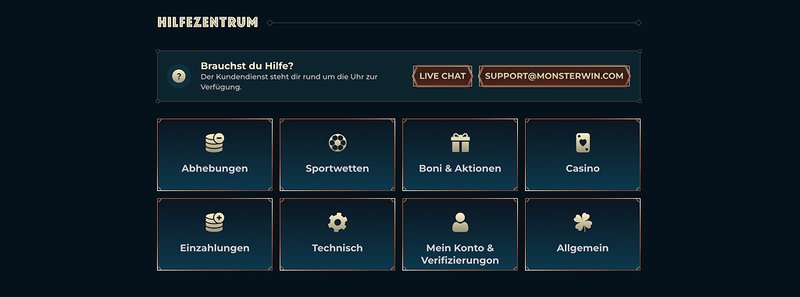 MonsterWin Casino Deutschland - Sicherheit und Spass garantiert für alle Spieler - overview